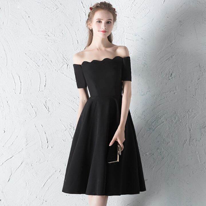 dress-small-black-dress-2022-new-party-elegant-sexy-shoulder-black-short-socialite-evening-dress-women