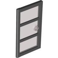 Lego part (ชิ้นส่วนเลโก้) No.60797c02 Door 1 x 4 x 6 with 3 Panes and Stud Handle with Trans-Black Glass