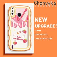 เคส Chenyyka สำหรับ Infinix Smart 4เคส X653 4C อัจฉริยะไอศครีมสีชมพูลายการ์ตูนน่ารักแฟชั่นเคสโทรศัพท์โปร่งใสนิ่มเลนส์กล้องถ่ายรูปเคสป้องกันทนแรงกระแทกเคสใสซิลิโคนที่สร้างสรรค์