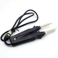 ABS Metal 24V 60W 902 Double Soldering Iron Tweezer Handle Heating Plier Soldering With Elbow Tip Welding Repair Tools Black