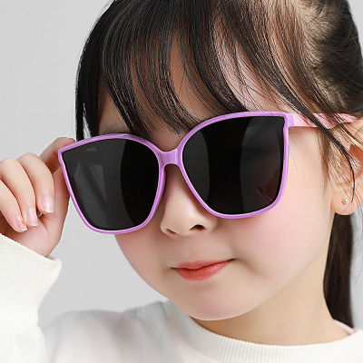 เด็กแว่นกันแดดน่ารักกรอบใหญ่สแควร์แฟชั่นอาทิตย์แว่นตาเด็กซิลิโคนแนวโน้มเด็กชายและเด็กหญิงแว่นตา
