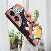 เคส PMP สำหรับ OPPO A78 4G A78 4G น่ารักการ์ตูนแตงโมเด็กผู้หญิงโทรศัพท์ดีไซน์เคสลายขอบสี่เหลี่ยมปลอกซิลิโคนเหลวคลุมทั้งหมดเคสกล้อง