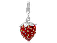 GM Crystal Fashion Fruit collection Silver 925 Charm pendant jewellry Staw Berry 16.5mm