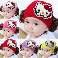 【hot sale】✓ C05 Fall Winter Cute Cartoon Baby Hat Beanies Lovely Kitty Flower Knit Earmuffs Accents for Infant Newborn Caps Bonnet