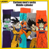 LAZADY ถุงเท้าอนิเมะ Goku สำหรับผู้ชาย,ถุงเท้าดราก้อนบอลพิมพ์ลายการ์ตูนฮิปฮอปถุงเท้าแบบระบายอากาศถุงเท้ายาวผ้าฝ้ายลำลองบุคลิกแบบถุงเท้าสเก็ตบอร์ด