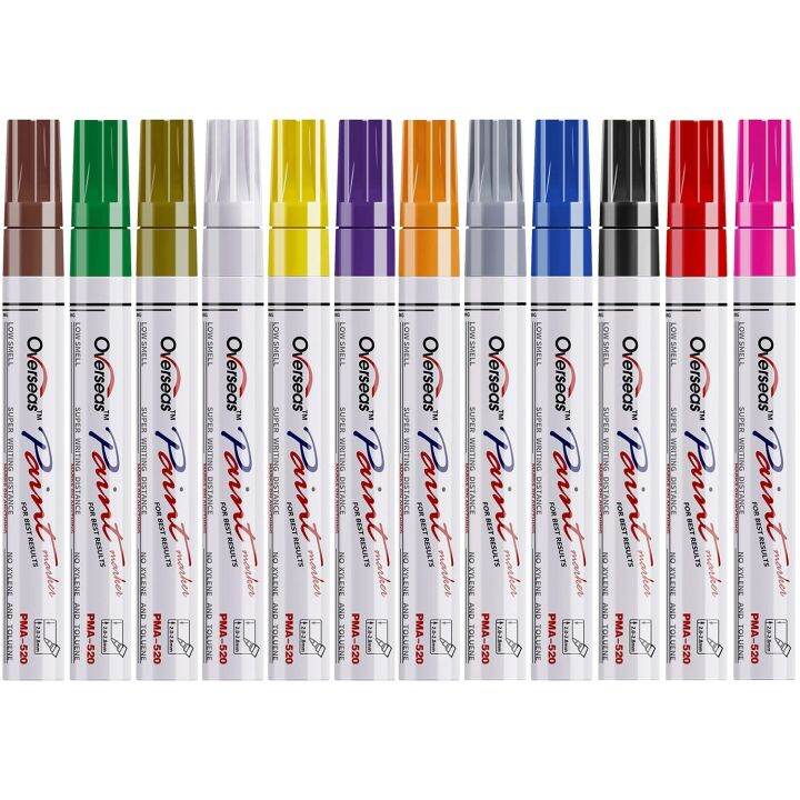 permanent-paint-pens-paint-markers-for-plastic-12-colors-oil-based-paint-marker-pens-set-quick-dry-and-waterproofoil-paint-pen