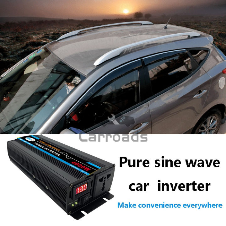 อินเวอร์เตอร์เพียวไซน์เวฟ-อินเวอร์เตอร์4000w-dc12v-24v-เป็นac-220v-เตอร์ไฟฟ้าพลังงานแสงอาทิตย์รถยนต์เรือ-ไฟฟ้าแบบพกพา-inverter-pure-sinewave