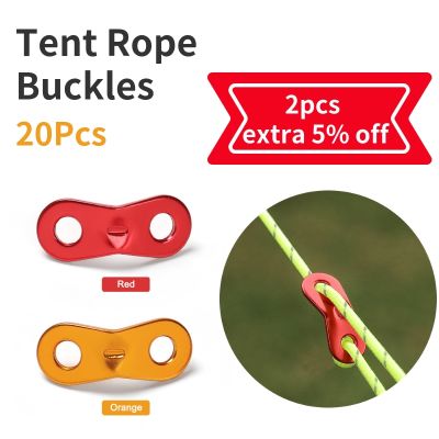 【CW】 20pcs Tent Fixed Buckle Adjustable Outdoor Camping Rope Paracord Fastener Tensioners Wind Stopper Awning Accessories