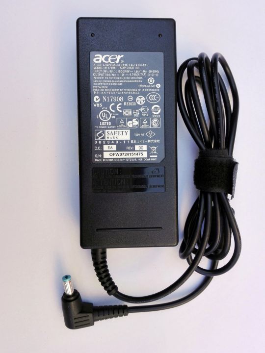 สายชาร์จโน๊ตบุ๊ค-อะแดปเตอร์โน๊ตบุ๊ค-adapter-notebook-acer-19v-4-74a-90w-หัว-5-5-1-7mm-ของเทียบ-oem-มีสาย-ac-ให้