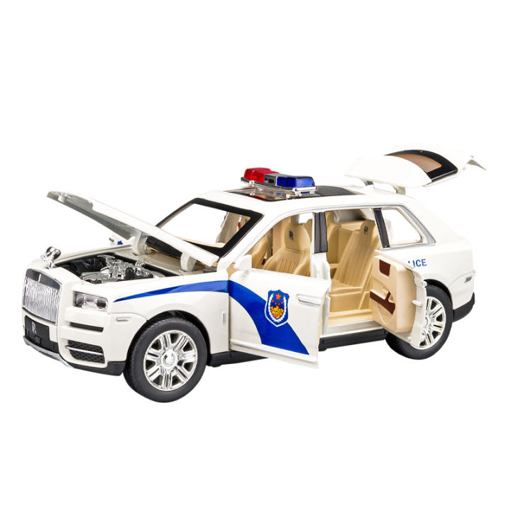 1-24-lindculn-รถตำรวจจำลองกลับไปยังรถโลหะผสมแบบจำลองหกเปิดประตูเครื่องประดับรถของเล่นสำหรับเด็ก