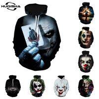 ✽♣∏ ใหม่เสื้อกันหนาวเสื้อฮู้ดดี้พิมพ์ลาย Movie Joker 3D แฟชั่นสําหรับผู้ชายผู้หญิง