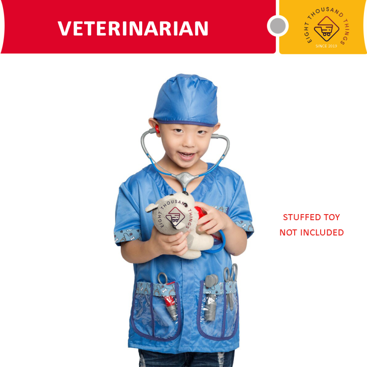 Veterinarian Kids Professional Costume Career Outfit Role Play Dress up