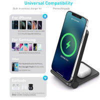 25W 2 In 1 Wireless Charger Station สำหรับ Pro Fast แท่นชาร์จแบบพับได้สำหรับ 14 13 12 11 XR X 8 Samsung S22 S21