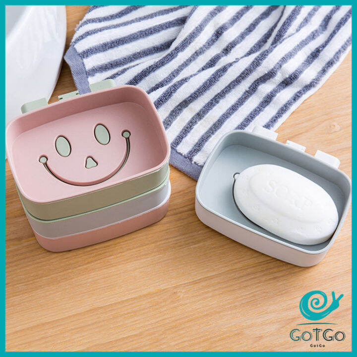 gotgo-กล่องสบู่-หน้ายิ้มติดผนังได้-ไม่ต้องเจาะผนัง-smiley-soap-box-มีสินค้าพร้อมส่ง