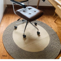 Round Car for Living Room Natural Jute Rattan Weaving Rugs Bedside Rug Home Decor Modern Country Style Bedroom Door Mats