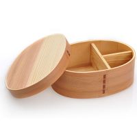 ﹊ Retro Portable Wooden Bento Box Outdoor Lunch Multi-Grid Insulation Adult Children Wooden Lunch Box Sushi Picnic Tableware