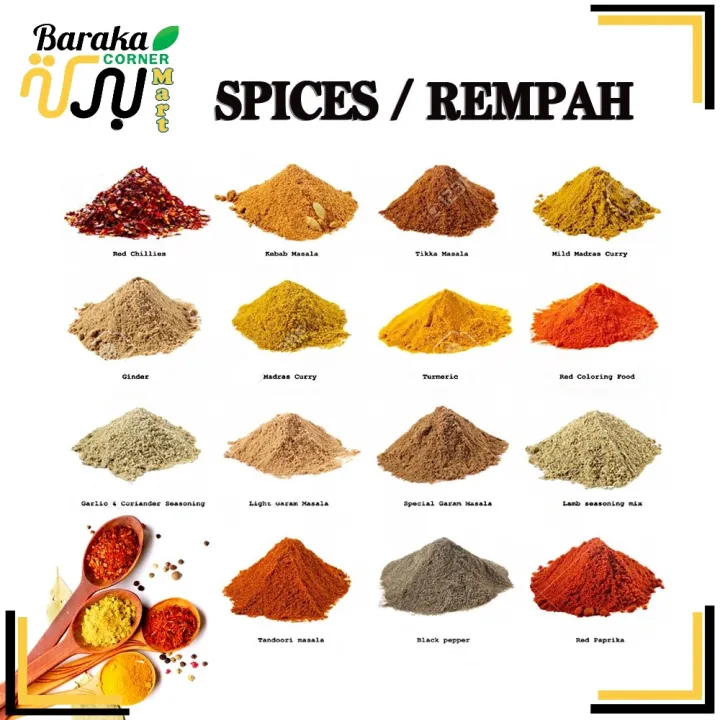 100G ASSORTED SPICES POWDER SERBUK REMPAH GARLIC / MANDI MIX