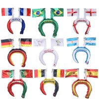 [COD] 2022 Qatar Cup Aluminum Film Headband Soccer Supplies Cheerleading Flag Headwear