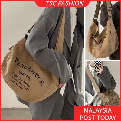 【hot sale】✲♟✸ C16 TSCfashion 2023 new retro canvas bag large capacity messenger bag female student shoulder bag Japanese Joker tote bag