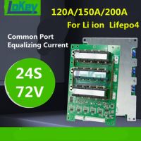 แผ่นป้องกันแบตเตอรี่ Lifepo4ลิเธียม200a 150a 120a Bms 72V 20S 23S 24S พร้อมโคมไฟสมดุลชิ้นส่วนสเก็ตบอร์ดกลางแจ้ง