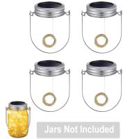 10-1pcs 20leds 10leds Solar Mason Jar Lights String Fairy Firefly Lamp Lids with Handles for Wedding Christmas Tree Garden Decor