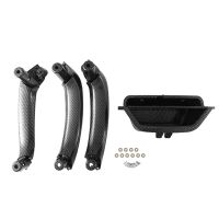 4Pcs Carbon Fiber Car Inner Door Handle Trim Pull Grab Panel Handle For-BMW X3 X4 F25 F26 2010-2016 RHD