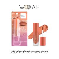 ลิป BABY BRIGHT Lip Velvet Cherry Blossom ลิปแอนด์ชีคเวลเวทเชอร์รี่บลอสซั่ม 2.4G เบบี้ไบร์ท ลิปเนื้อครีมกำมะหยี่ สัมผัสนุ่มละมุน บางเบา ไม่หนักปาก