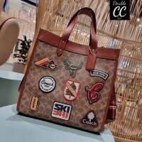 (from Factory) C6846 FIELD TOTE IN SIGNATURE CANVAS WITH PATCHES