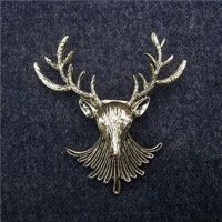 shiqinbaihuo 1PC unisex Animal COLLAR เข็มกลัด Pin คลิปกวางน่ารัก Antlers หัวหมุดเข็มกลัด