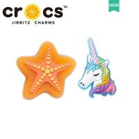 jibbitz cross แท้ หัวเข็มขัดไฟกระพริบ LED รูปการ์ตูนยูนิคอร์น ดาวห้าแฉก อุปกรณ์เสริม สําหรับตกแต่งรองเท้า cross