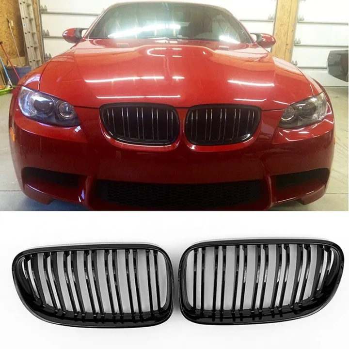 2x-gloss-black-front-kidney-grill-grille-for-bmw-e92-e93-3-series-328i-335i-coupe-lci-2011-2013