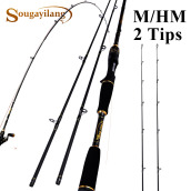 Sougayilang New Carbon Cao 2 Phần 1.8M 1.98M 2.1M Fishing Rod Với HM M Hoán Đổi Cho Nhau Cực Spinning Đúc Cho Salwater Và Nước Ngọt Fishing Stick