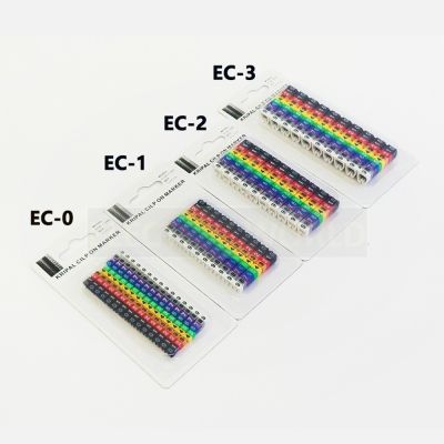 Plastic cable marker label EC-0 Wire Marker Number 0 to 9 Cable Size1.5 sqmm Colored PVC cable markers insulation marker