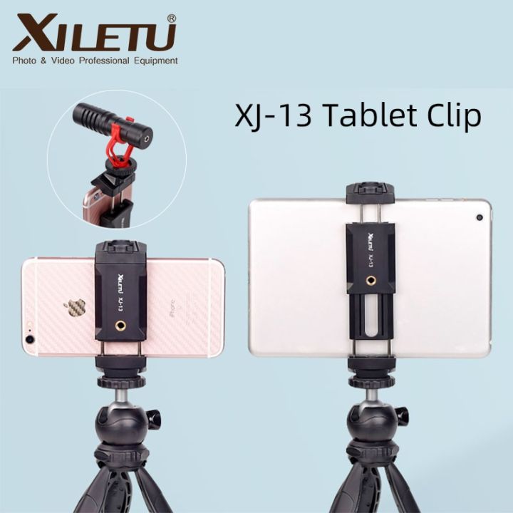 xiletu-xj13-universal-tablet-clip-smartphone-holder-clip-stand-w-mini-tripod-adjustable-bracket-for-mobile-phones-ipro-tablets