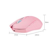 wer Pink Silent LED Optical Game Mice 1600DPI 2.4G USB Wireless Mouse for PC Laptop