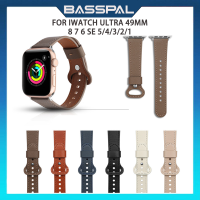 สายรัดข้อมือบางสำหรับสายคาด Apple Watch 38มม. 40มม. 42มม. 44มม. 41มม. 45มม. สายรัดหนังบางสำหรับ I Watch Series 8 7 6 5 4 3 2 Se Ultra 49มม.