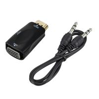 High Speed HDMI To VGA Converter HD1080P HDMI Male To VGA Female Adapter 3.5mm Jack Audio TV Box PC Laptop Display Projector Adapters