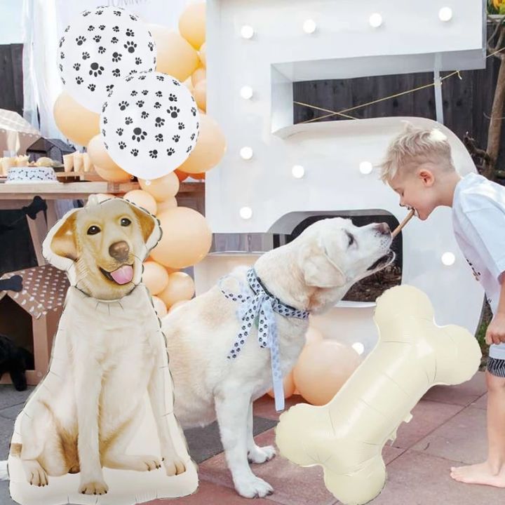 lamontuo-ลูกโป่งรูปสุนัขสีชมพู-ของตกแต่งงานปาร์ตี้วันเกิดพิมพ์รูปการ์ตูนสัตว์เลี้ยงที่เป็นลูกสุนัขและสัตว์เลี้ยงที่วางเท้า