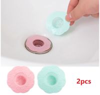 2pcs Sink Sewer Filter TPR Floor Drain Strainer Water Hair Stopper Bath Catcher Shower Cover Kitchen Bathroom Anti Clogging Dishracks Sink accessories