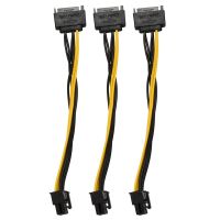 SATA 15 Pin To 6 Pin Power Cable 3 Pack 15 Pin SATA To 6 Pin Pci Express Power Adapter Cable 8 Inch