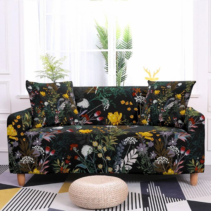 cloth-artist-tropical-leaves-ผ้าคลุมโซฟาแบบยืดหยุ่นผ้าคลุมโซฟาแบบยืดได้-sectional-sofa-coversprotector-home-decor