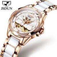 JSDUN 8831 Stainless Steel Band Fashion Watches For Women Waterproof Automatic Mechanical Women Wristwatches