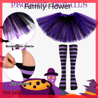 Family Flower Flash Sale ชุดเครื่องแต่งกายแม่มดฮาโลวีนรวมถึงถุงมือหมวกแม่มดสีดำ