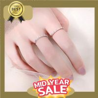 JWL03 แหวนแบนด์ แหวนผู้หญิง แหวนแฟชั่น แหวน เงินแท้ 92.5% ส่งฟรี EMS  รุ่น Diamond  -  ( #H12 )