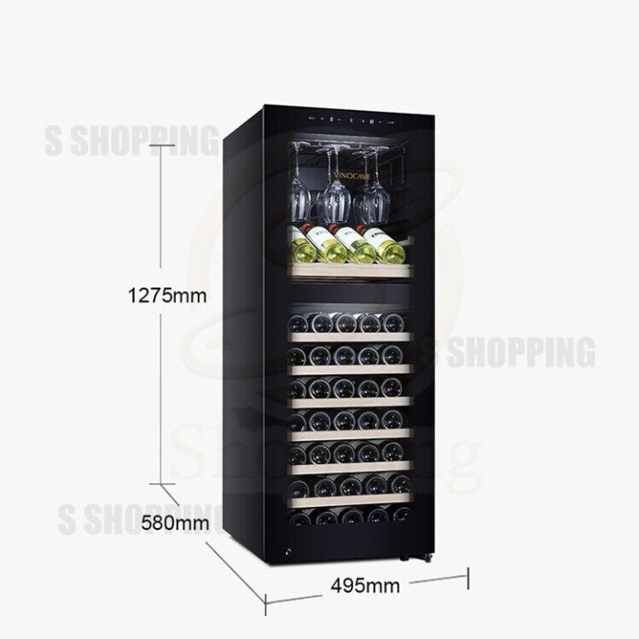 ตู้แช่ไวน์-ตู้ไวน์-ตู้เก็บไวน์-dual-zone-ความจุ78-dual-zone-และ-168-ขวด-อุณหภูมิ10-18องศา-ชั้นวางไม้พร้อมที่วางแก้วไวน์