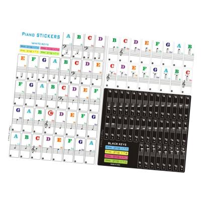 ；‘【； Piano Notes Stickers Removable Keyboard Letters Piano Practice Learning Piano Rake Key Labels Overlay For 88/61/54/49/37 Key