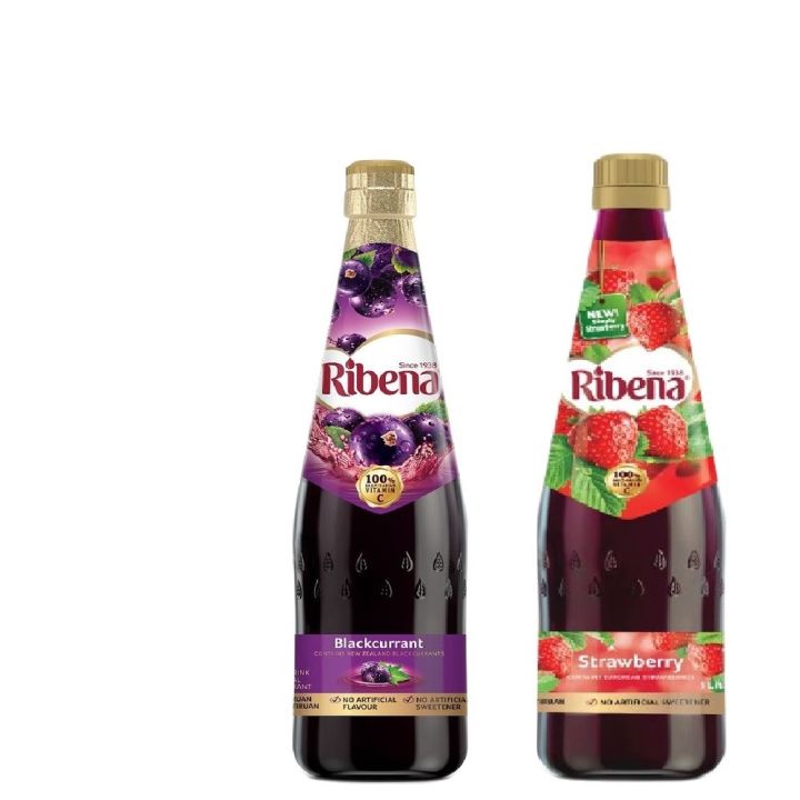 Ribena Fruit Cordial Drink Blackcurrant / Strawberry 1 Litre Lazada