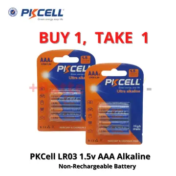 Pkcell LR6-4B 1.5V Alkaline AA Size Battery, Pack of 4 