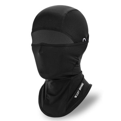 WEST BIKING Summer Ice Silk Headgear Winter Cycling Mask with Glasses Hole Headgear Ice Silk Sunscreen Mask Helmet Lining Hood B