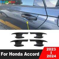 ถ้วยที่จับประตูด้านข้างสำหรับ Honda Ord Sedan 2023 2024รถคาร์บอนไฟเบอร์ถ้วยถ้วยตกแต่งตัดแต่งปั้นภายนอก